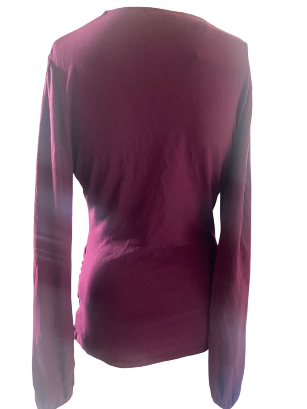 Boden Women’s Burgundy Wrap-Style Long Sleeve Top Size 8 - Picture 4 of 12